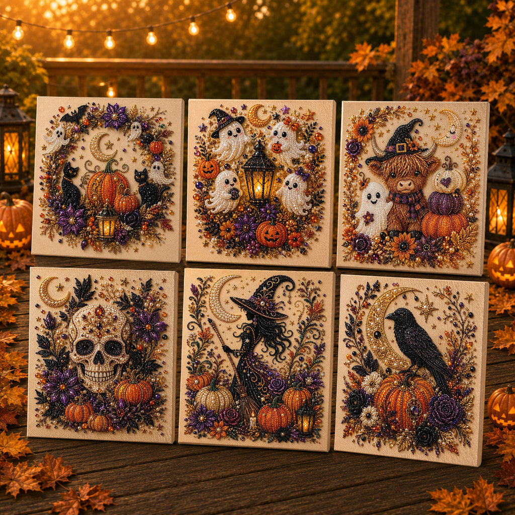 Complete Set – All 6 Styles 3D Halloween pearl craft kit