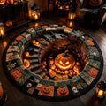 Pumpkin Portal 3D Illusion Halloween Rug – 40×40cm