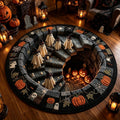 Witch Hat Ghosts 3D Illusion Halloween Rug – 40×40cm