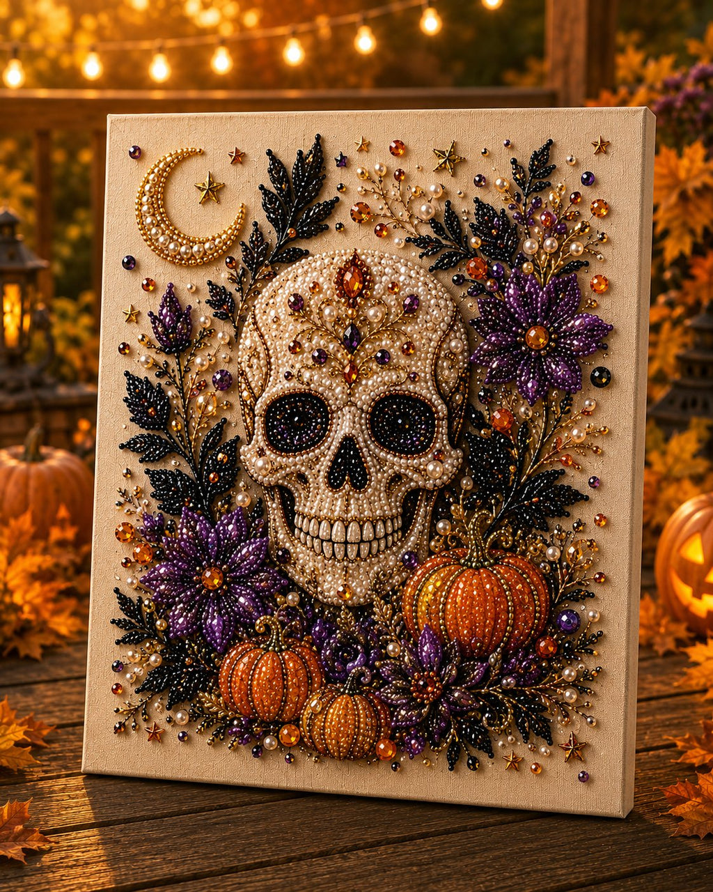 Skull Bloom 3D Halloween pearl craft kit