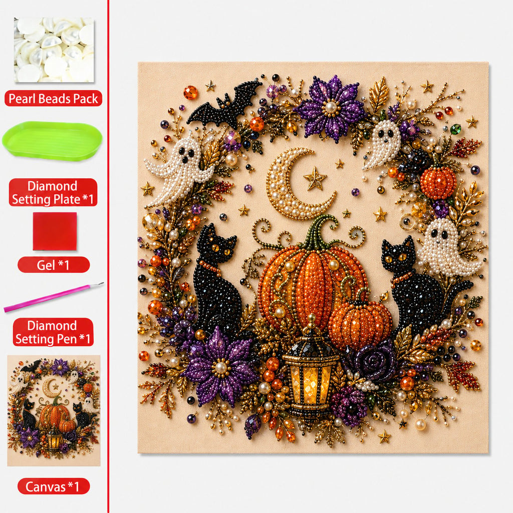 Witch Moon Magic Halloween pearl craft kit detail 2