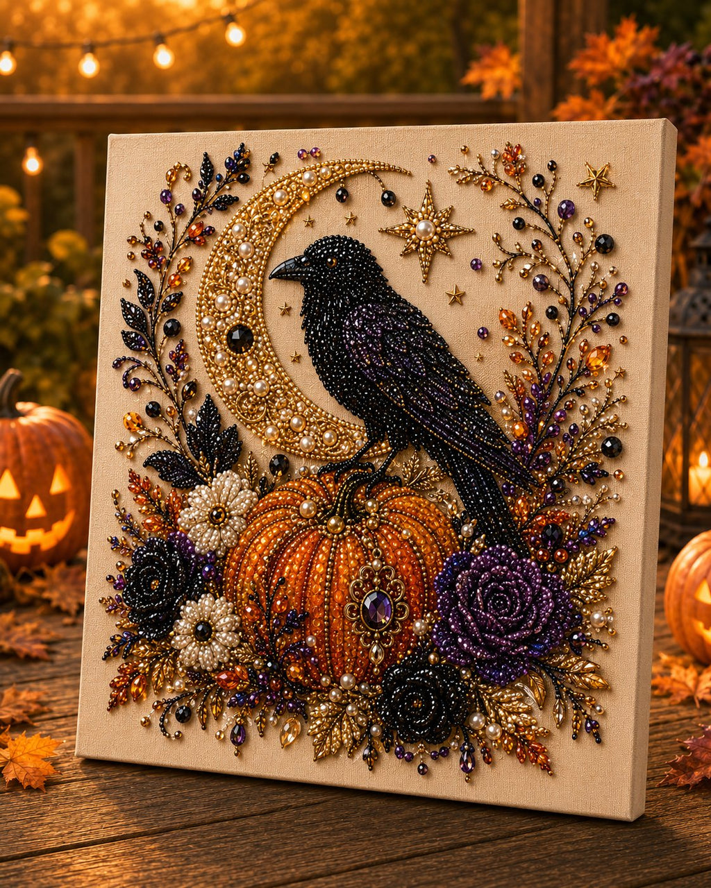 Raven Dark Forest 3D Halloween pearl craft kit