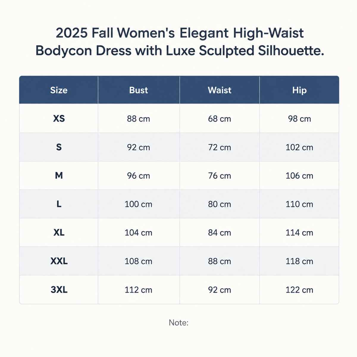 Mailshop Size Chart 328afc9f